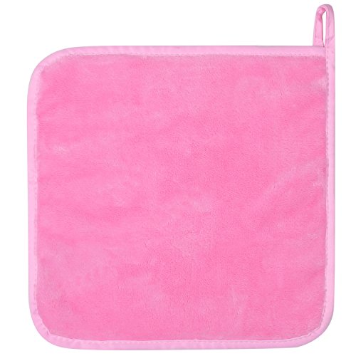 Lifaith Microfiber Makeup Removal Cloths Ultra Soft Facial Cloths, Pack Of 3, 12 x 12-Inch, Pink