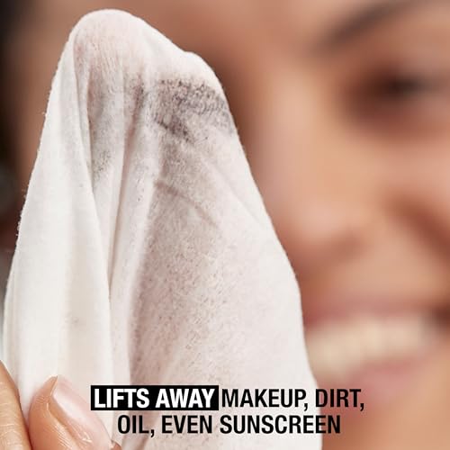 Neutrogena Night Calming Cleansing Makeup Remover Face Wipes, Nighttime Facial Towelettes to Remove Sweat, Dirt & makeup, Leaves Skin Feeling Calm, Alcohol-Free, 100% Plant Based Cloth, 25 ct