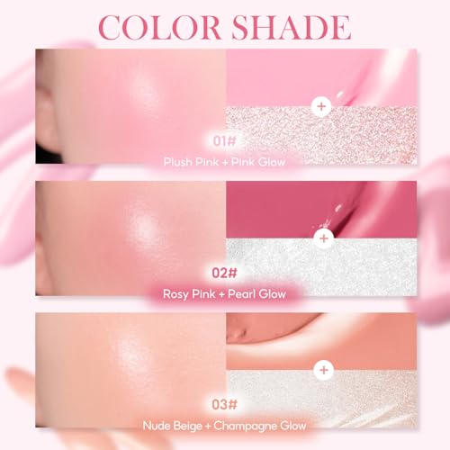 FelinWel Dual-Ended Blush & Highlighter Stick, Dewy Liquid