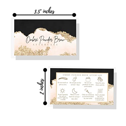 Ombre Powder Brow Aftercare Cards 50 Pack | Business Card Size