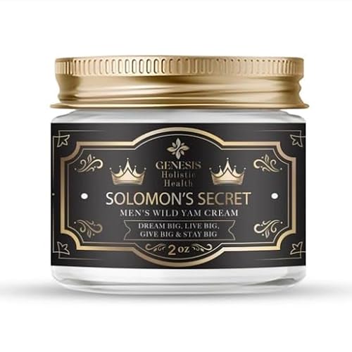 Genesis Solomon's Secret Men's Wild Yam Root Cream ? Organic Vitality Support, Non-Toxic Formula for Active Men ? Made in the USA, Safe & Gentle (2oz Jar)