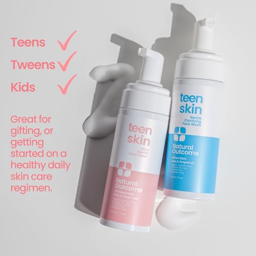 natural outcome Teen Skin Face Wash Duo | Gentle Foaming Daily Boys & Girls Kids Face Wash | Non-toxic Ingredients | Perfect for Teens Preteens & Kids Looking to Prevent Acne | Two 5 oz Bottles