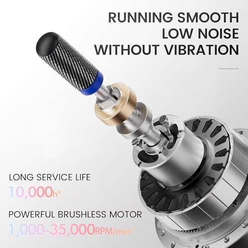 L'UGX Professional Nail Drill 35000RPM Waterproof Rechargeable