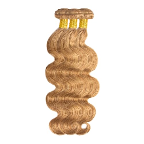 #27 Honey Blonde Body Wave Human Hair Bundles - 16, 18, 20 Inch