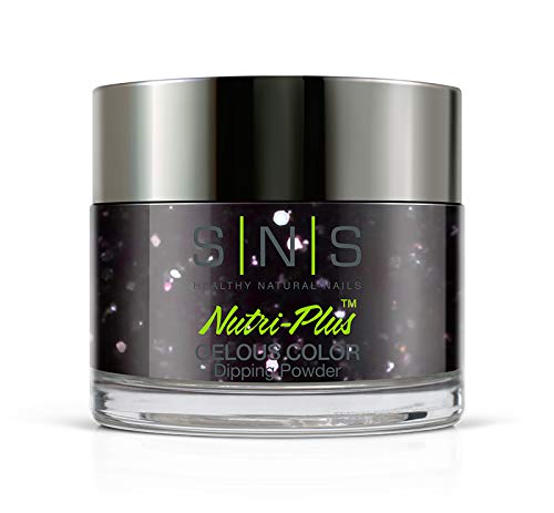 SNS Nail Dip Powder, Gelous Color Dipping Powder - Deep Freeze (Purple/Black, Glitter) - Long-Lasting Dip Nail Color Lasts up to 14 days - Low-Odor & No UV Lamp Required - 1 oz