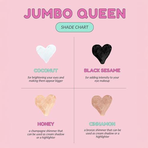 Kimchi Chic Beauty Jumbo Queen Eye Crayon, Multi-Use Cream Eyeshadow Stick, Eyeliner, Highlighter & Primer, Vitamin E Infused, Blendable Neutral Shade, Cruelty-Free, 01 Coconut