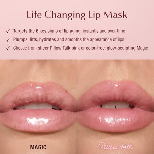 Charlotte Tilbury Life Changing Lip Mask - Multi-Purpose Plumping Mask to Smooth, Hydrate & Soften Dry Lips - Fragrance-Free with a Clear, Glassy Finish