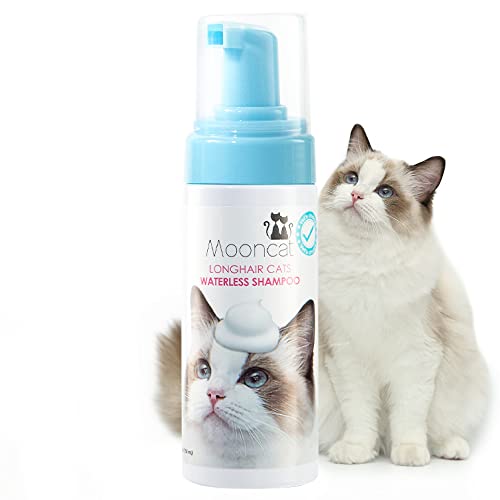 Mooncat Waterless Cat Shampoo Foam for Long-Haired Cats - Detangling, No Rinse