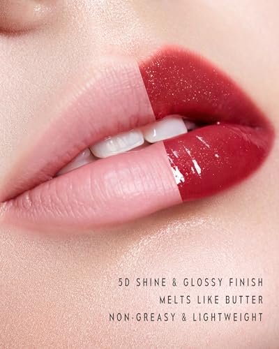 5D Mirror Shine Lip Gloss Balm - Mauve Pink with Hyaluronic Acid