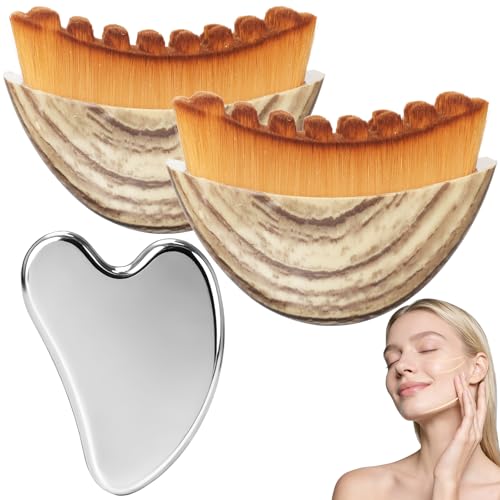 Lymphatic Drainage Face Brush & Gua Sha Tool Set