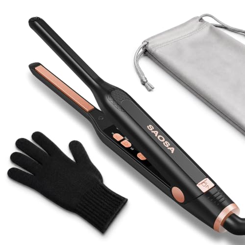 Mini Flat Iron for Short Hair, 0.3" Ultra-Thin Straightener Curler
