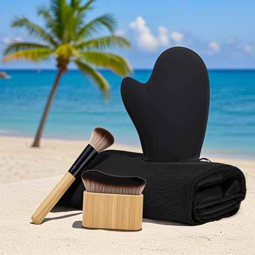 Self Tanning Mitt Self Tanner Mitt Tanning Glove Self Tan Mitt Applicator Self Tanner Brush For Body Self Tanning Brush Kabuki Brush Back Self Tanner Back Applicator Back Tanning Applicator 4 Pack