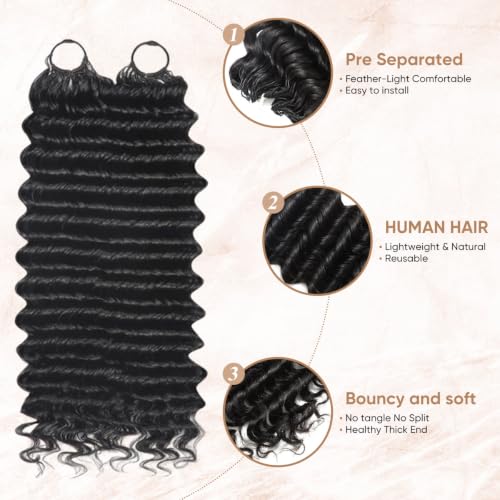 18 Inch Deep Wave Crochet Hair Extensions for Black Women