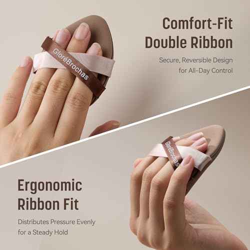 Makeup Sponge Set, Glor?Brochas 4PCS Micro Porous Foundation Sponge, Latex-Free PU Makeup Puff, Low Absorption 3.2 Inch Soft Dual-Sided Foundation Puff, Individually Wrapped