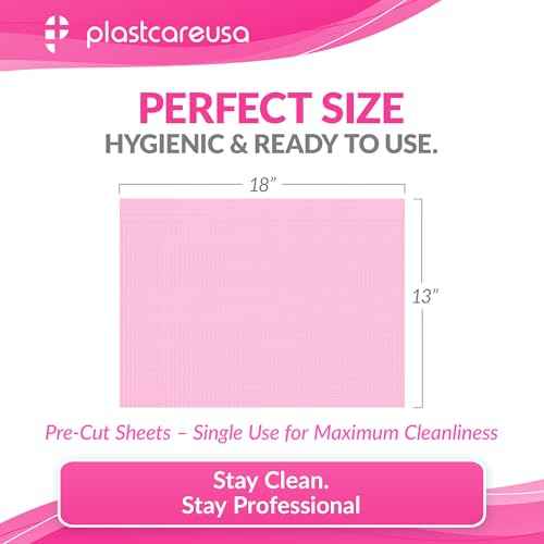 Disposable Nail Mats 50 Pcs - Salon Paper Towel and Table Cover for Nail Tech - 3 Ply Waterproof Manicure Prep Pads - Acrylic Art Supplies and Accessories (Pink)