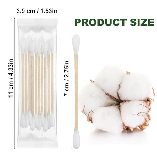 Travel Size Cotton Swabs - 500 Double Tipped Wood Sticks