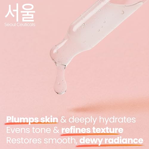 SeoulCeuticals Korean 5% Niacinamide + Snail Mucin 97.5% Essence Serum + Hyaluronic Acid, Cruelty Free Korean Skin Care, Natural & Organic Anti Aging Face Serum for Dull Skin, K Beauty 1oz