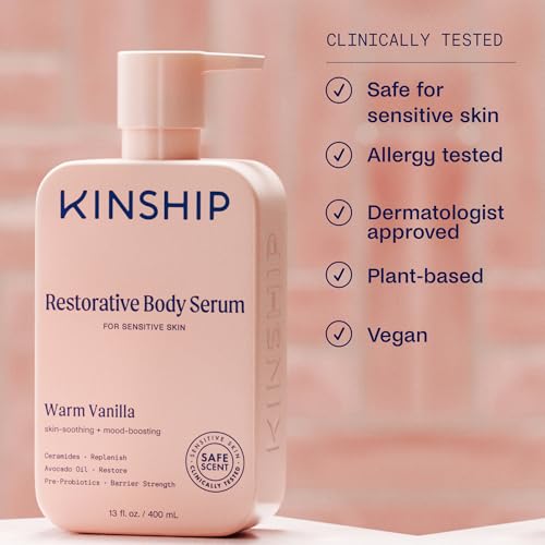 Kinship Restoring Body Serum for Dry Skin | Lightweight Hydrating Body Serum | Fragrance-Free, Vanilla, 13 oz