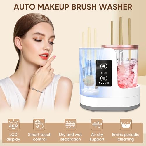 3-in-1 Electric Makeup Brush Cleaner with Dryer & Holder?Automatic USB Cleaning Machine for All Makeup Brush Sizes, Portable Quick-Dry Tool for Cosmetic Brushes