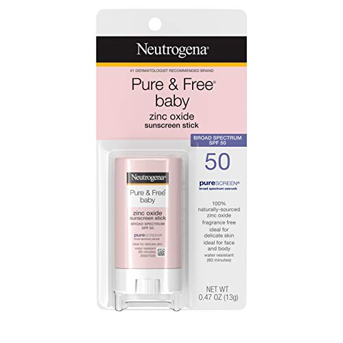 Neutrogena Mineral Sunscreen Stick, SPF 50, Zinc Oxide | Water-Resistant | Hypoallergenic | For Baby | Pack of 2