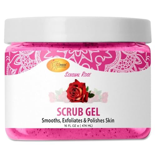 SPA REDI ? Exfoliating Scrub Pumice Gel, Sensual Rose, 16 oz - Manicure, Pedicure and Body Exfoliator Infused with Hyaluronic Acid, Amino Acids, Panthenol and Comfrey Extract