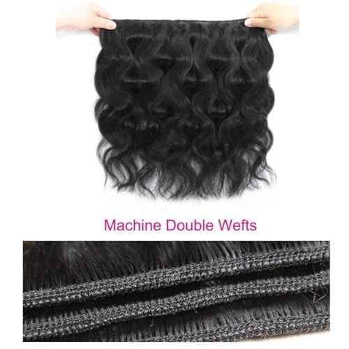 12A Brazilian Virgin Human Hair Body Wave 4 Bundles (12-12-12-12 Inch) ? Unprocessed, Natural Black, Quick Weave for Occasion & Daily Looks