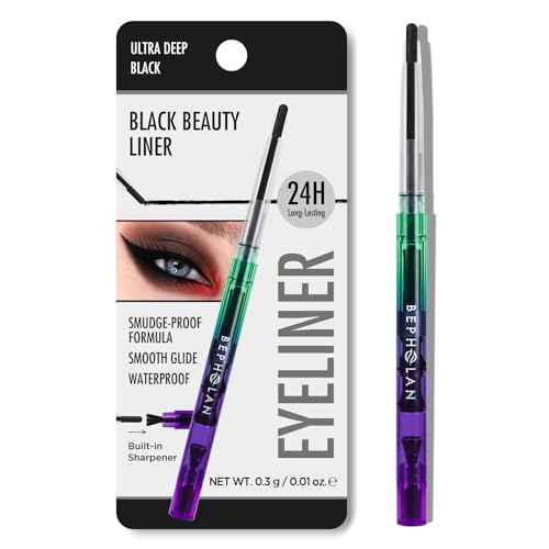 BEPHOLAN Black Eyeliner Pencils,Waterproof Gel Eyeliner Pencil Black Waterline Eye Liner Pen for Women Waterproof Smudge Proof Long-lasting (BLACK)