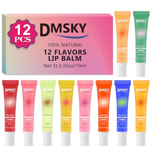 Dmsky Lip Gloss Bulk 12-Pack with Shea Butter - Clear High Shine