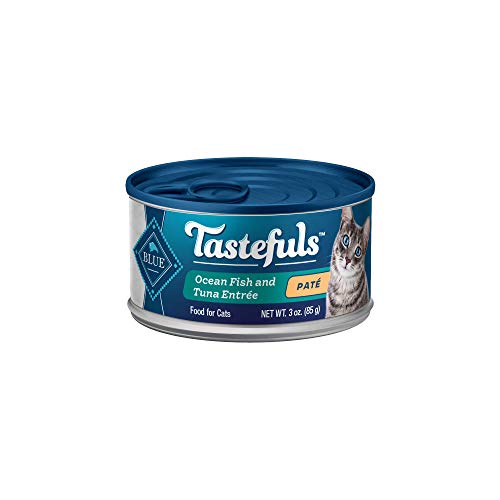 Blue Buffalo Tastefuls Wet Cat Food Paté, Made with Natural Ingredients | Ocean Fish and Tuna Entrée, 3-oz. Cans (24 Count)