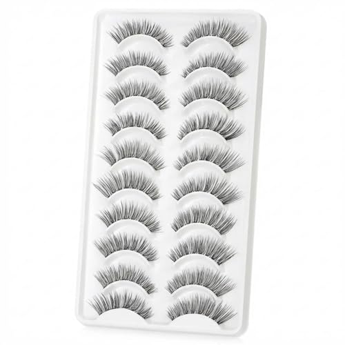 LZM Self Adhesive Eyelashes - 12mm Preglued Natural Strip Lashes
