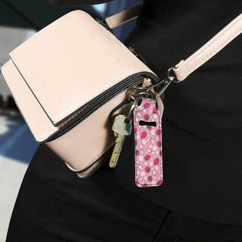 Neoprene Chapstick Holder Keychain for Lip Gloss & Cosmetics