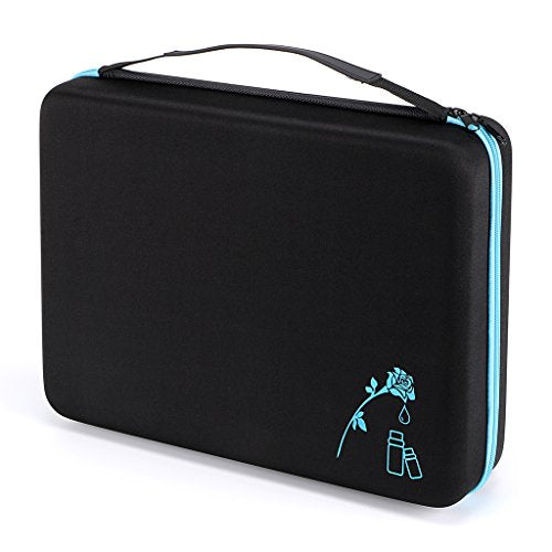 Hipiwe 108 Essential Oils Carrying Case Holds 5ml, 10ml, 15ml Bottles Hard Shell Exterior EVA Essential Oils Storage Organzier Bag with Foam Insert and Carrying Handle