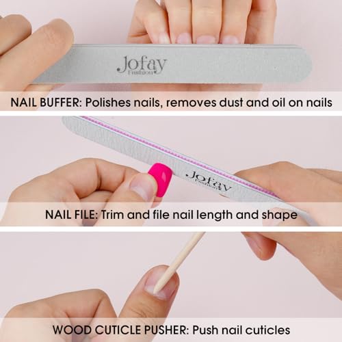 240Pcs Press on Nails Short Kit, Jofay Fashion 10 Solid Color Valentines Fake Nails with Glue, Natural Glossy Artificial Acrylic False Nails, Stick on Nails for Women, Soft Gel Glue on Nails Kit