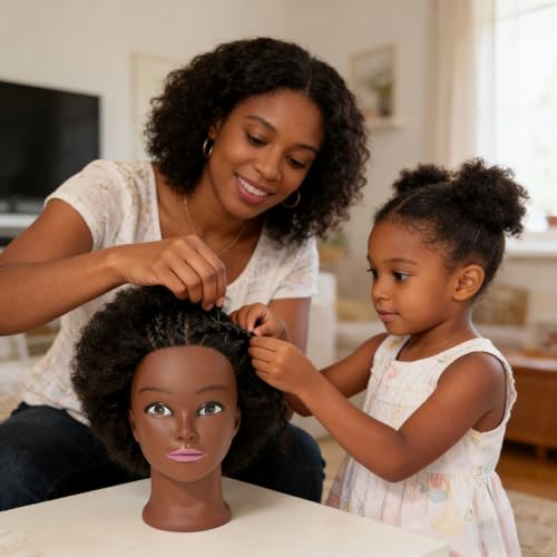Afro Curly Mannequin Head 100% Human Hair 6" Braiding