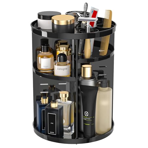 Jiavarry 8-Layer Rotating Makeup Organizer with Brush Holder