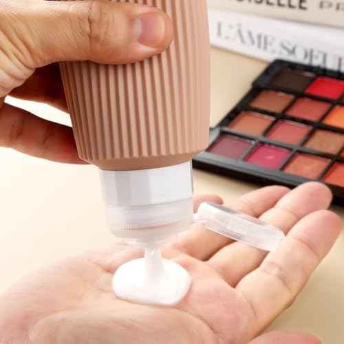 Travel Bottles for Toiletries, Large 6oz Travel Size Containers, BPA Free Leak Proof Tubs Refillable Liquid Accessories with Toiletry Bag for Cometic Shampoo and Lotion Soap (4 Pack)