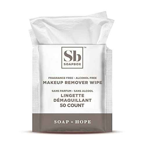 Soapbox Fragrance-Free Makeup Remover Wipes - Gentle Facial Cleansing Wipes for Dirt and Oil, Alcohol Free Makeup Remover Pads 50 Count