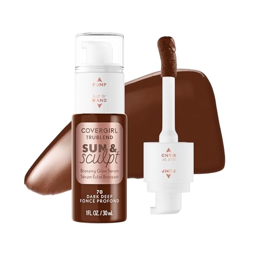 COVERGIRL TruBlend Sun & Sculpt Bronzing Serum Dark Deep 1 Fl Oz - Buildable, Radiant Glow
