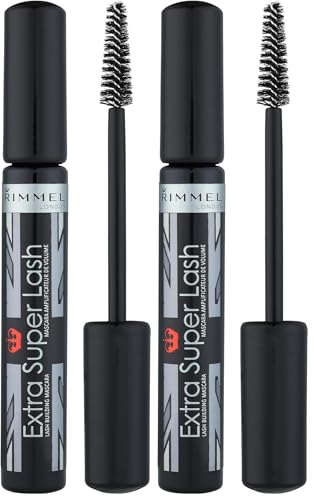 Rimmel Extra Super Lash Mascara Black, 0.27 oz (Pack of 2)