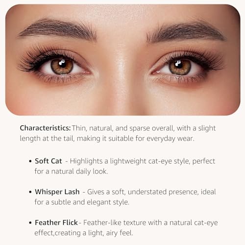 Cat Eye False Eyelashes - Wispy & Reusable (10 Pairs)