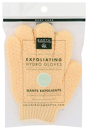 Earth Therapeutics Exfoliating Hydro Bath & Shower Gloves, Natural (1 Pair)