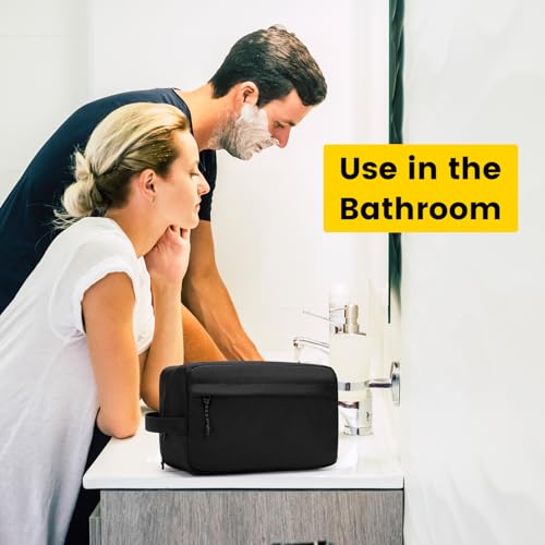 Vorspack Water Resistant Travel Toiletry Bag for Men & Women - Large Black, organized compartments