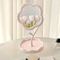 Flower-Shaped Makeup Mirror for Desk & Vanity - KEAINVRN Pink
