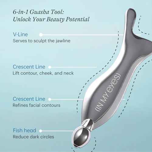 In My Eyes Gua Sha Tool for Face & Eye, Stainless Steel Gua Sha Facial Massager Tool for Reduce Puffiness, Ease Facial Tension & Promote Lymphatic Drainage