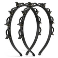 Hpmjz Black Headband with Clips for Bangs Hairstyles, Halloween Hairpin Set