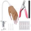 Silicone Practice Hand for Acrylic Nails - Soft Touch Liquid Silicone Hand for Practice - Flexible Realistic Nail Mannequin Hand Practice for Training