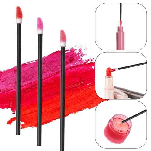 200PCS Disposable Lip Applicators,Lipstick Applicator Wands Cosmetics lip brush Lip Gloss Applicators Esthetician Essentials,Lip Brush for Lipstick Beauty and Makeup Tool Set(black)