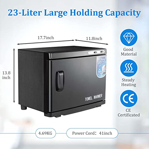 23L Hot Towel Warmer Cabinet with LED Light