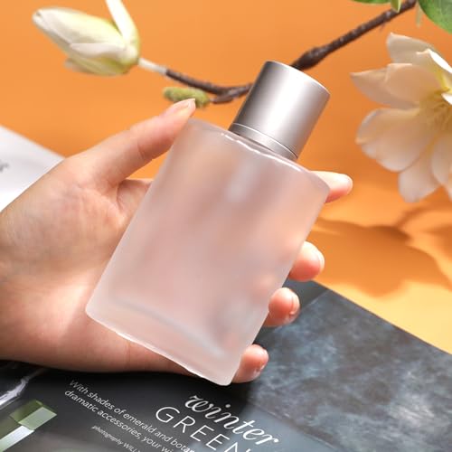Yerpkefey 100ml Frosted Glass Perfume Spray Bottle with Dispensers - Refillable & Elegant