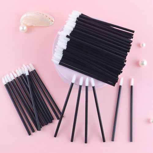 200PCS Disposable Lip Applicators,Lipstick Applicator Wands Cosmetics lip brush Lip Gloss Applicators Esthetician Essentials,Lip Brush for Lipstick Beauty and Makeup Tool Set(black)